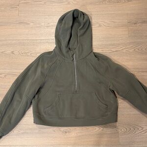 lululemon athletica Army Green Scuba Half Zip Hoodie
